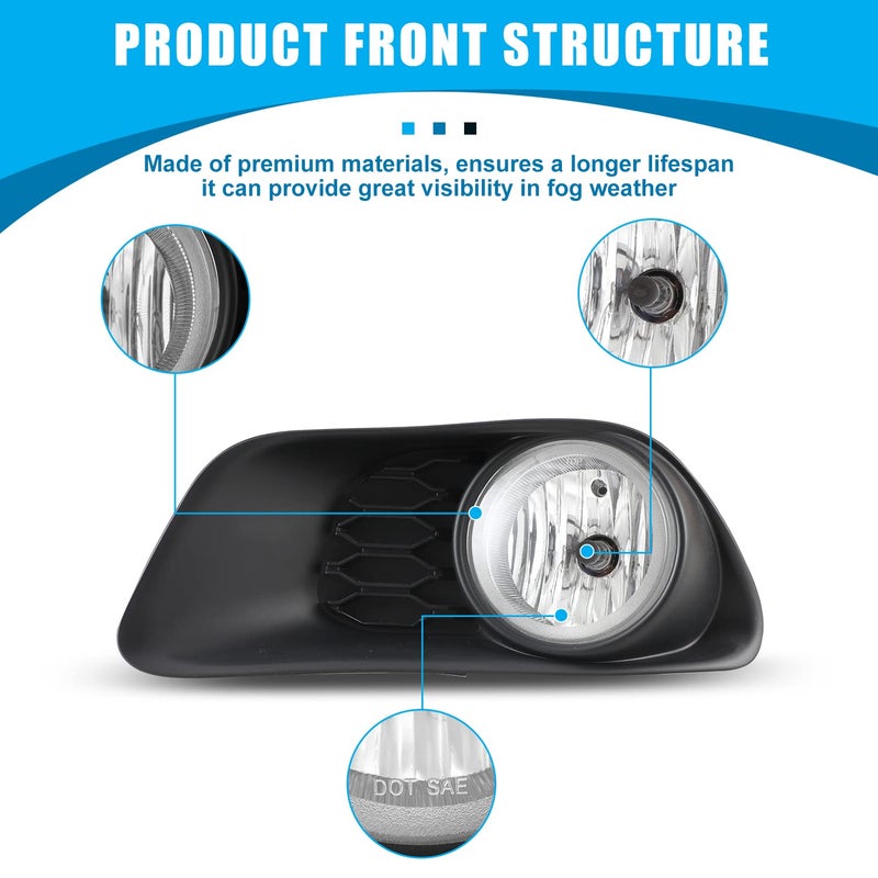 CPW Fog Lights Assembly Compatible with [2011-2020 Dodge Grand Caravan] Fog Lamp Replacement Fog Lights + Switch + Wiring Kit - Image 4